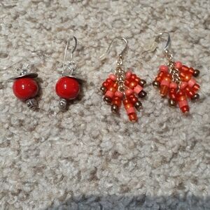 2 pairs of homemade earrings